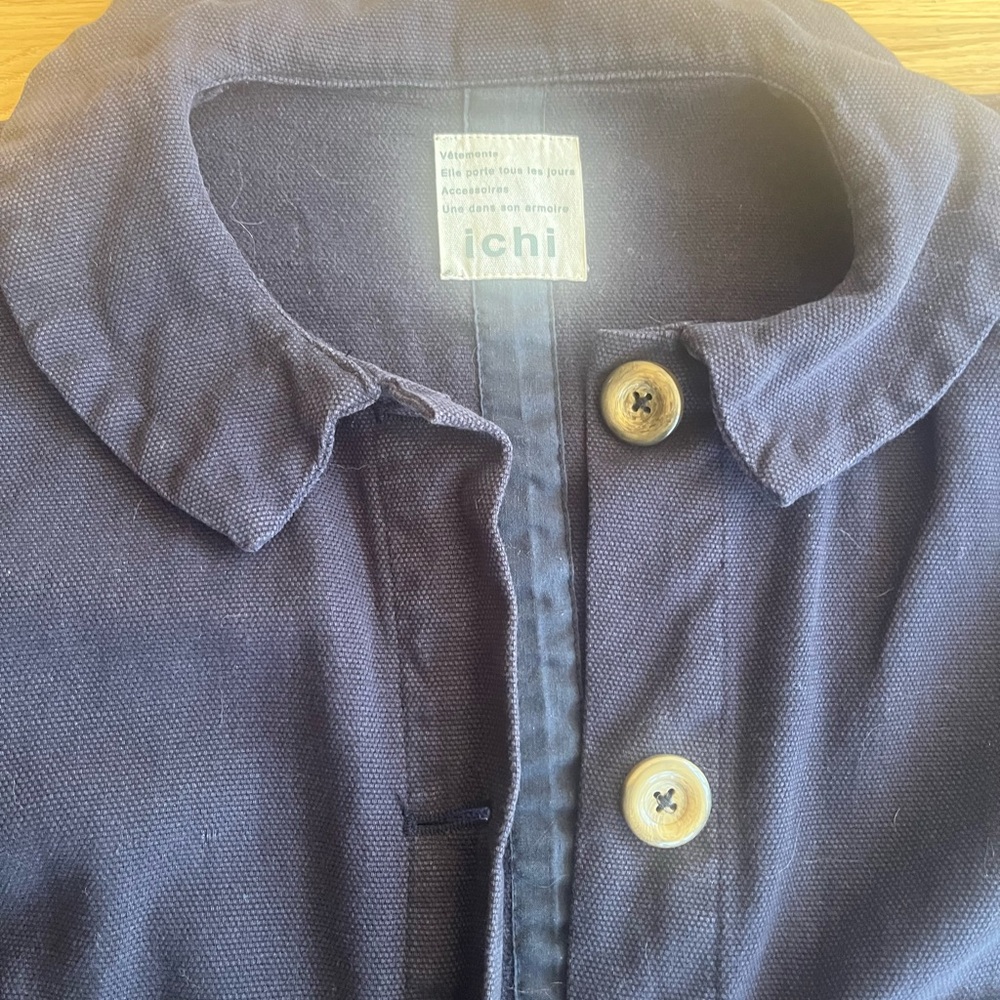 Ichi Navy Button-Up Jacket